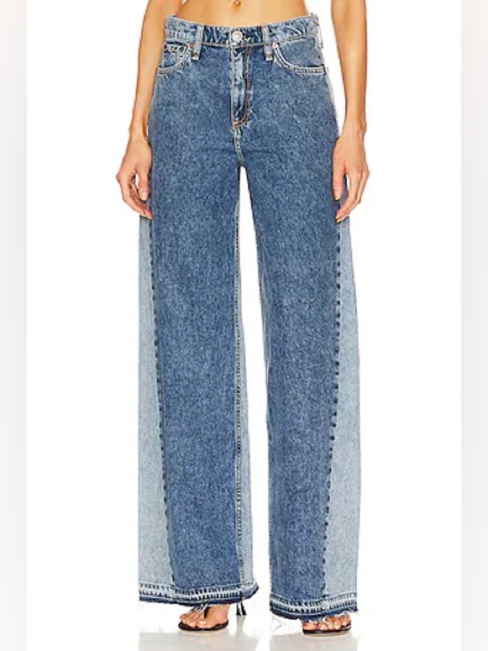 Rag & Bone Sofie Two-toned Ultra Wide Leg Jeans